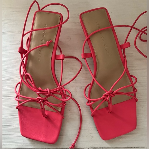 🔥🔥🔥Veronica Beard stylish leather coral sandals - Picture 1 of 5